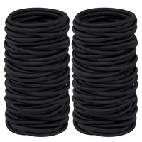 Black Elastic Hair Tie - 30 pack 4MM