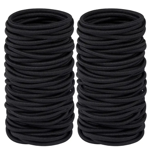 Black Elastic Hair Tie - 30 pack 4MM