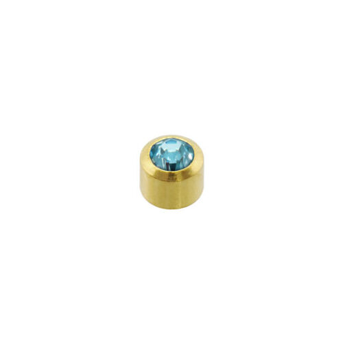 Mini March Gold Aquamarine Stud 