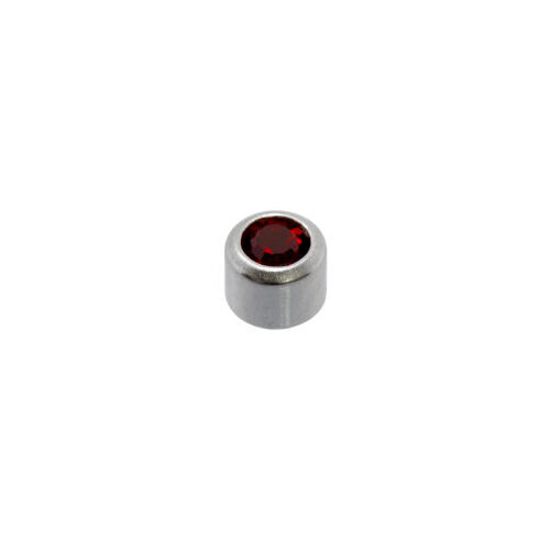 Mini January Silver Garnet Stud 