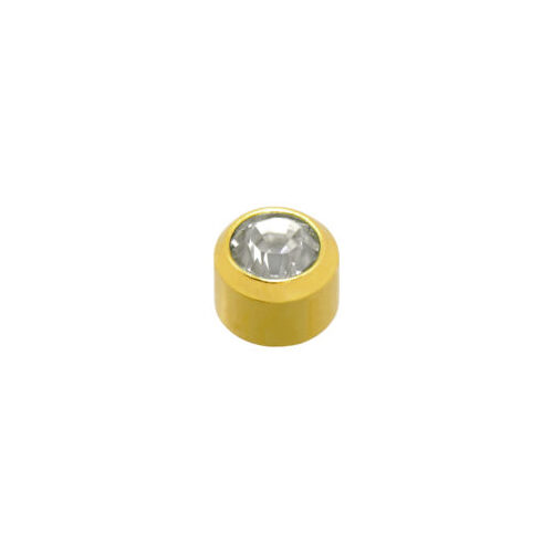 Regular April Gold Crystal Stud